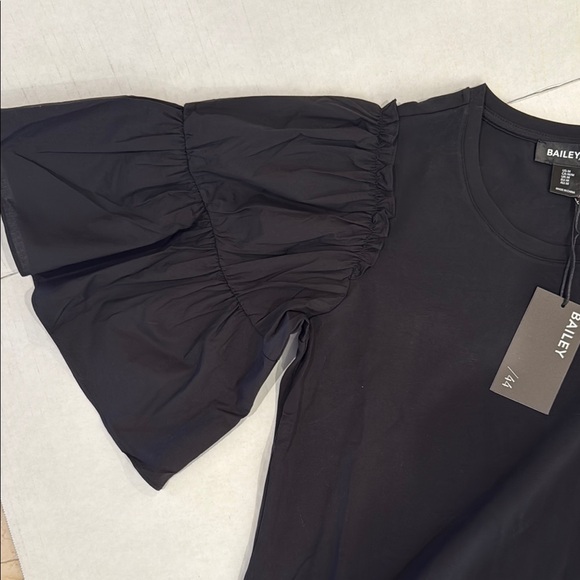 Bailey/44  Black Ruffle Sleeve Top NWT - Picture 6 of 11